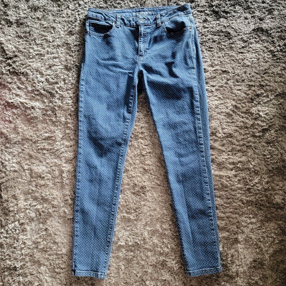 Women's Michael Kors Skinny Denim Jeans Polka Dot Ankle Size 6